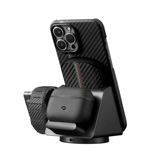 Pitaka MagEZ Slider 4-in-1 Wireless Charger + Power Dongle for Apple Watch - Black